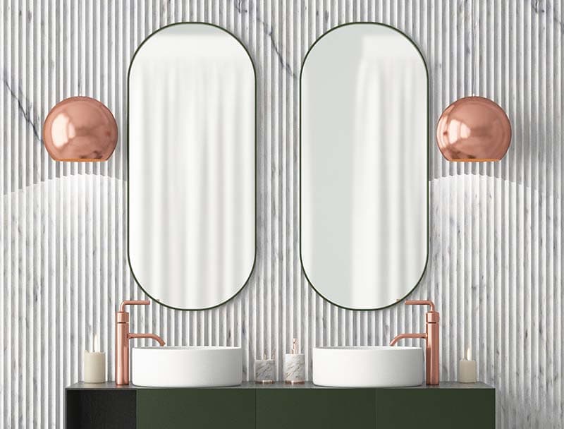 The interior of the bathroom is in Art Deco style