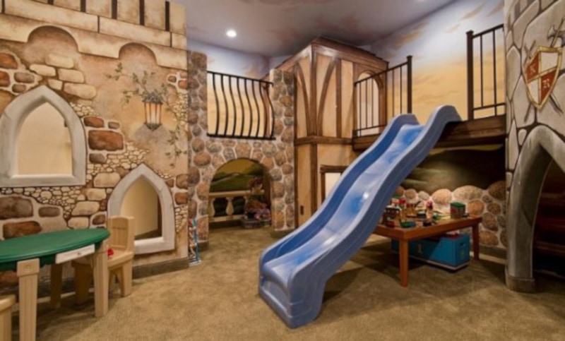 Themed playroom in the basement