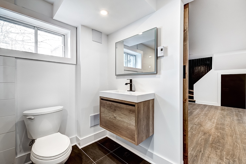 Typical budget Canadian single family house bathroo