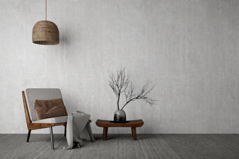Wabi sabi interior mockup