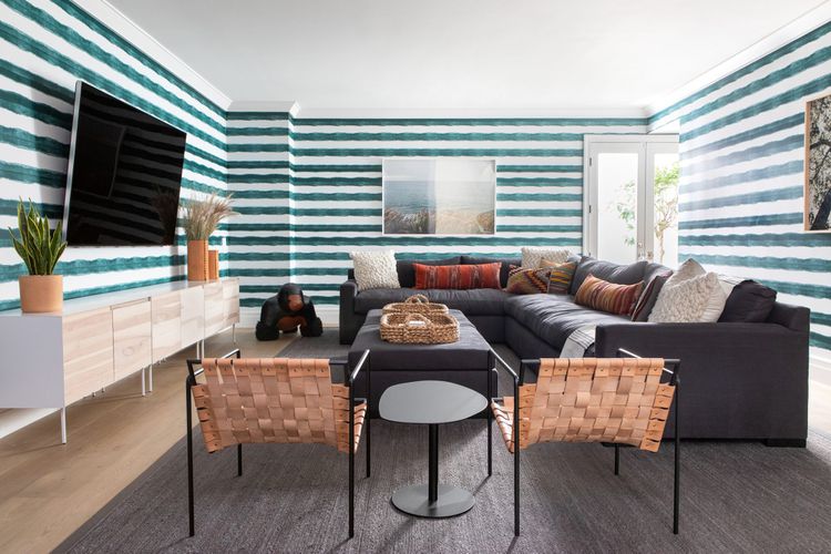 Wall paper brings basement to life
