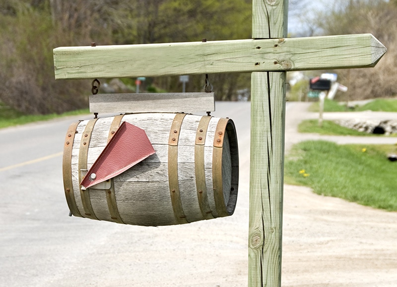 Wine Barrel Mailbox