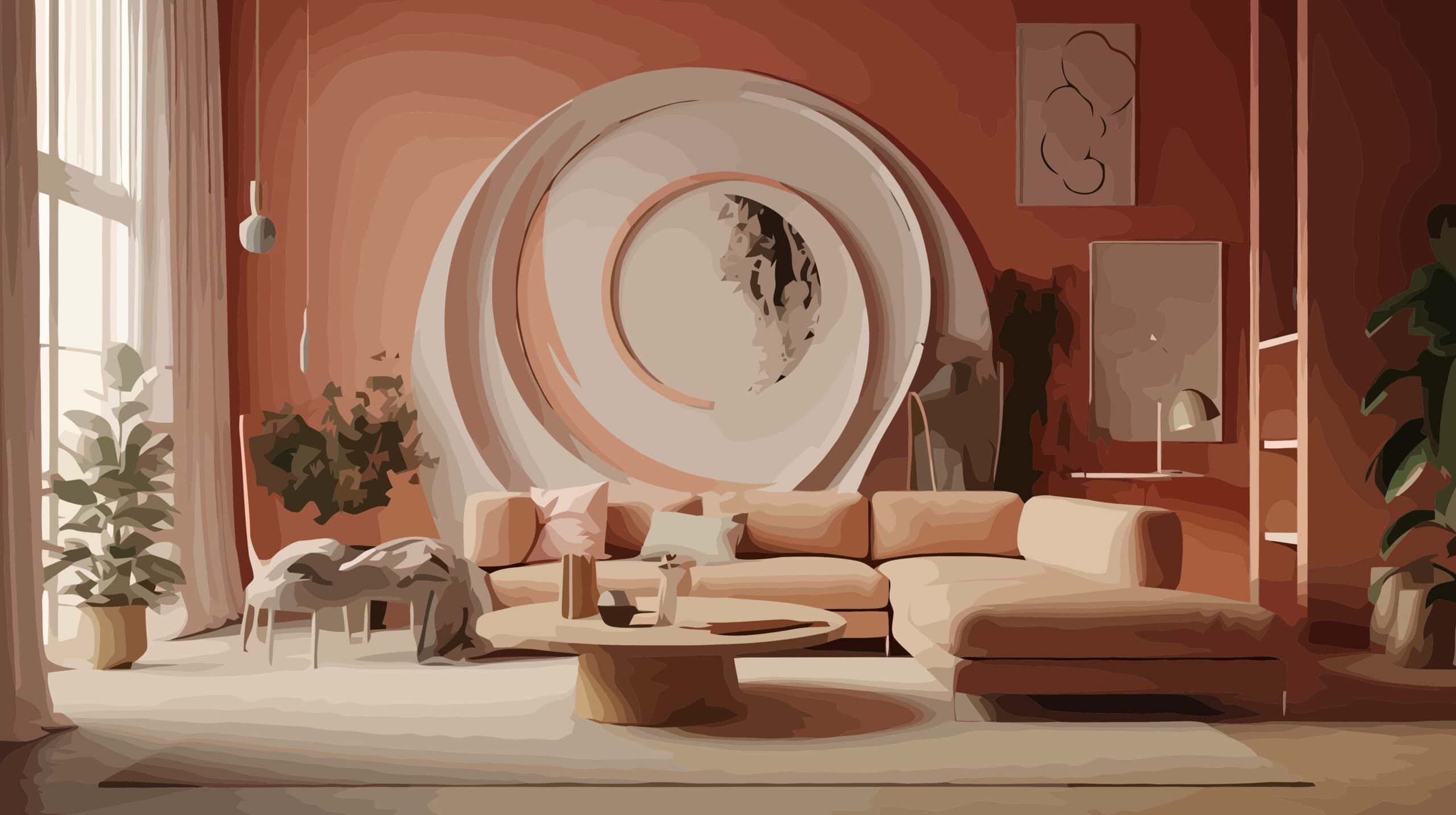 bold geometric shapes and vibrant colors
