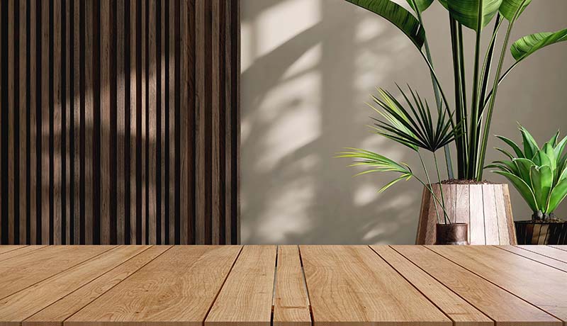 fine wooden table for products display