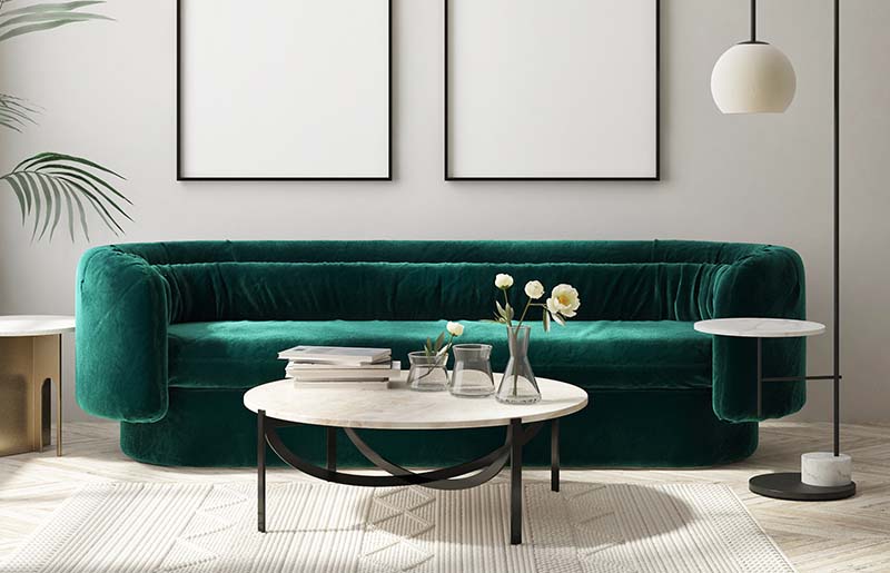 mock up poster frame in modern interior background