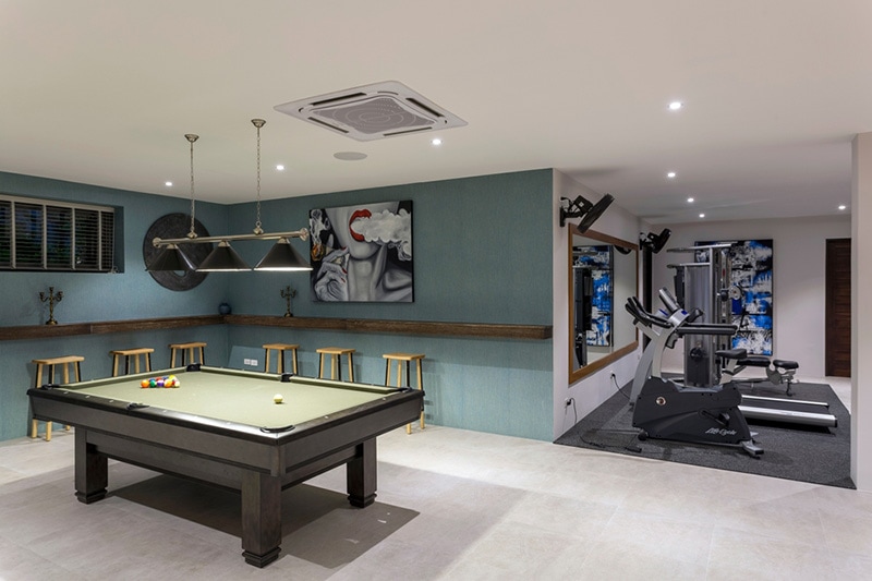 recreation games room and home gym
