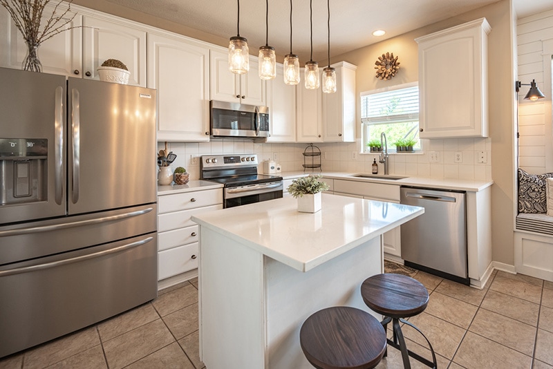 Beautifully designed kitchen with center bar