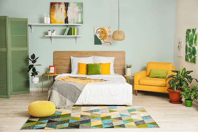 Interior of modern stylish bedroom