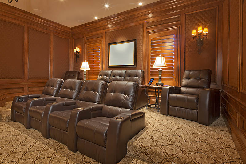Looking to back of home cinema