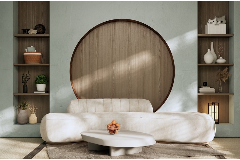 Modern room interior wabisabi style