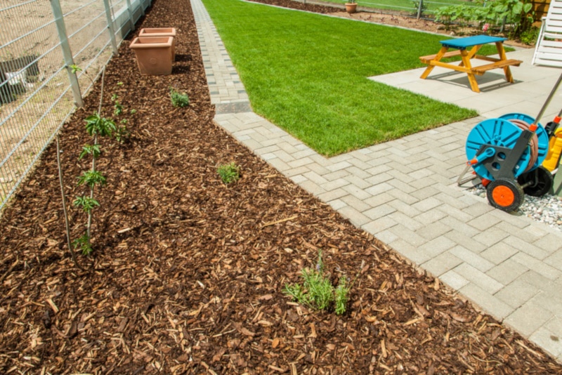New lawn and garden mulch