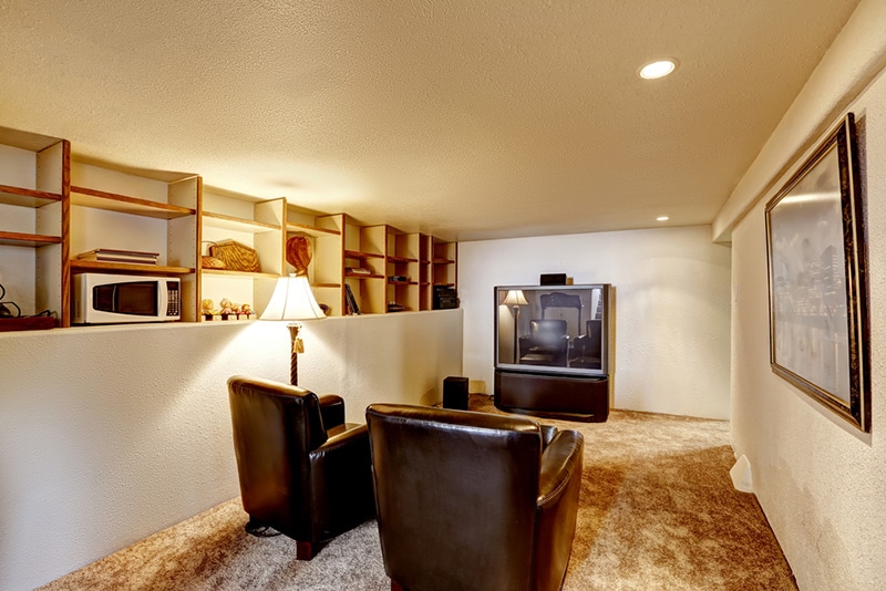Small basement room interior