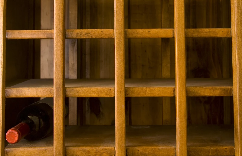 old empty wooden wine rack