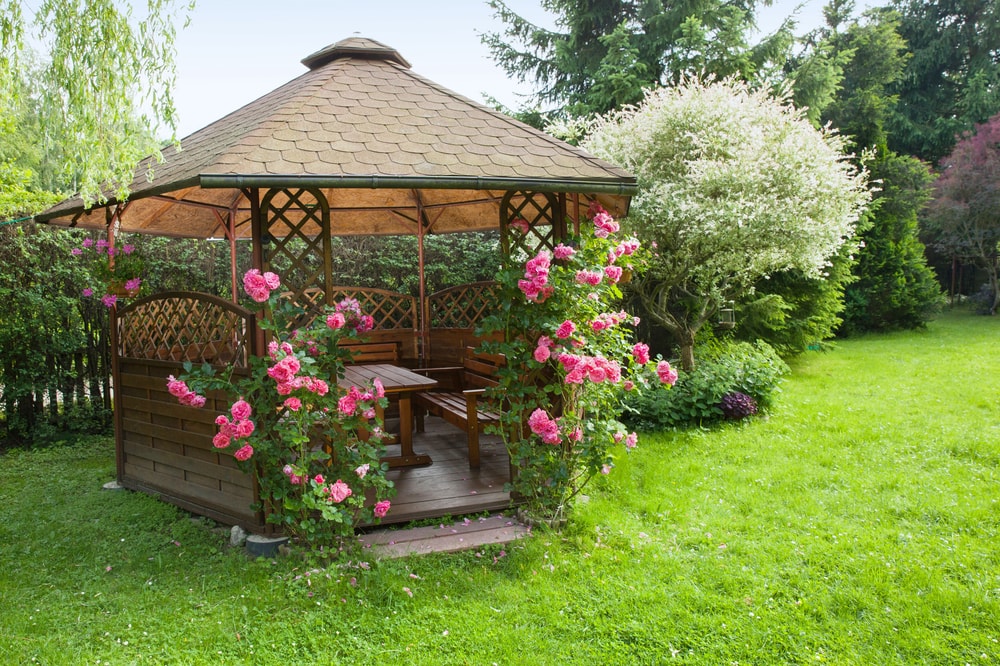 Outdoor wooden gazebo