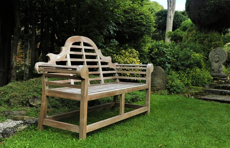 wooden bench in the garden