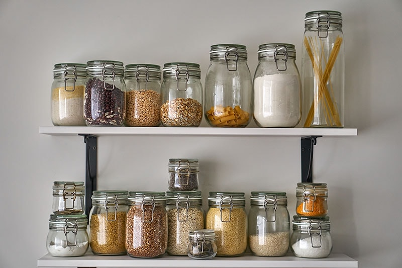Glass jars with a lid for food