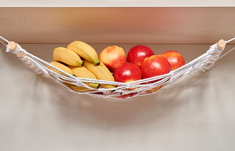 Red apples in a hammock