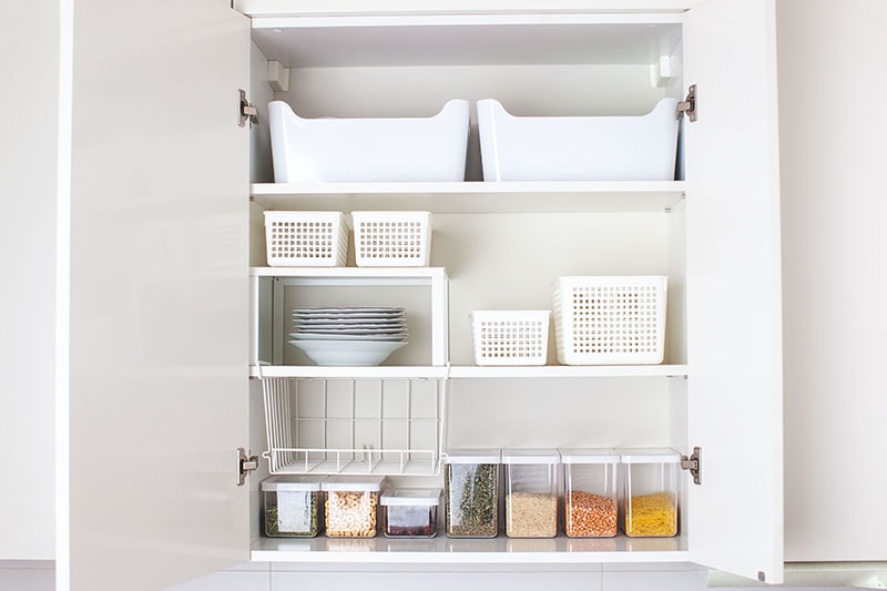 White shelf and modern interior